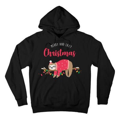 Merry And Lazy Christmas Cute Sloth Tall Hoodie