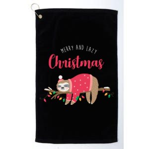 Merry And Lazy Christmas Cute Sloth Platinum Collection Golf Towel