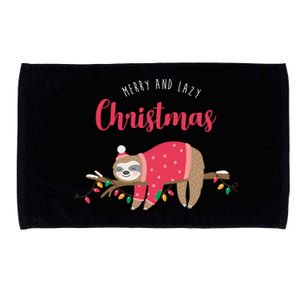 Merry And Lazy Christmas Cute Sloth Microfiber Hand Towel