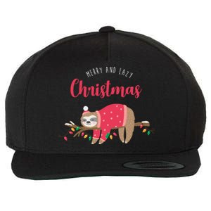 Merry And Lazy Christmas Cute Sloth Wool Snapback Cap