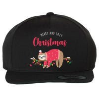 Merry And Lazy Christmas Cute Sloth Wool Snapback Cap