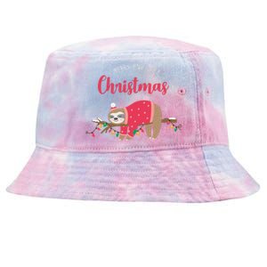 Merry And Lazy Christmas Cute Sloth Tie-Dyed Bucket Hat