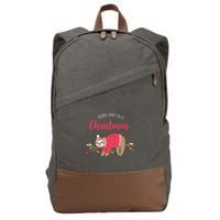 Merry And Lazy Christmas Cute Sloth Cotton Canvas Backpack