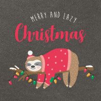 Merry And Lazy Christmas Cute Sloth Cotton Canvas Backpack