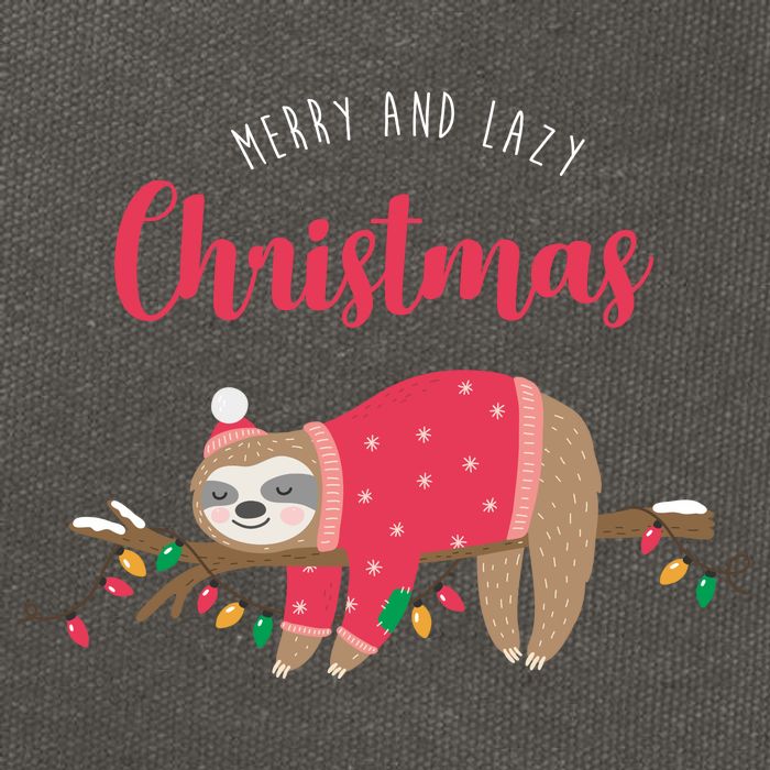 Merry And Lazy Christmas Cute Sloth Cotton Canvas Backpack