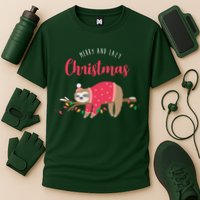Merry And Lazy Christmas Cute Sloth Performance Shirt