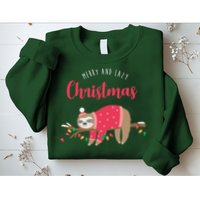 Merry And Lazy Christmas Cute Sloth Sweatshirt