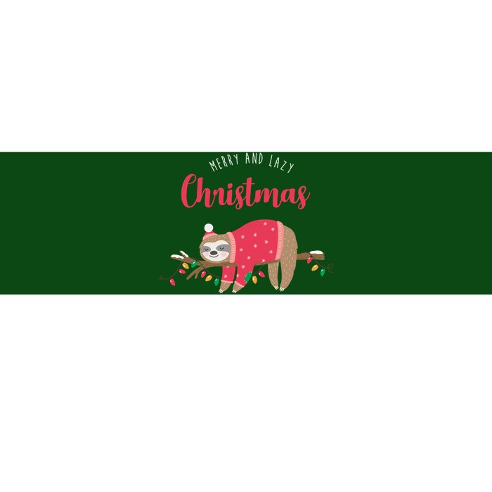 Merry And Lazy Christmas Cute Sloth Bumper Sticker