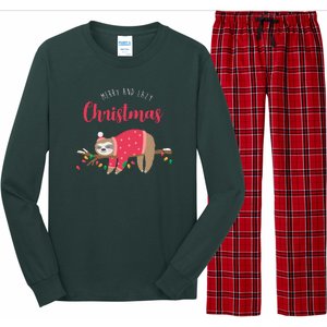 Merry And Lazy Christmas Cute Sloth Long Sleeve Pajama Set