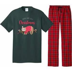 Merry And Lazy Christmas Cute Sloth Pajama Set