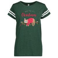 Merry And Lazy Christmas Cute Sloth Enza Ladies Jersey Football T-Shirt