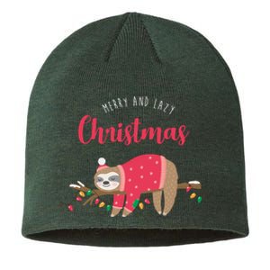 Merry And Lazy Christmas Cute Sloth Sustainable Beanie