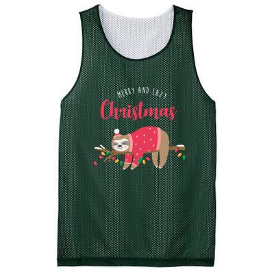Merry And Lazy Christmas Cute Sloth Mesh Reversible Basketball Jersey Tank