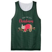 Merry And Lazy Christmas Cute Sloth Mesh Reversible Basketball Jersey Tank