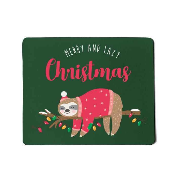 Merry And Lazy Christmas Cute Sloth Mousepad