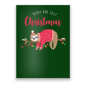 Merry And Lazy Christmas Cute Sloth Poster