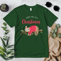 Merry And Lazy Christmas Cute Sloth Premium T-Shirt