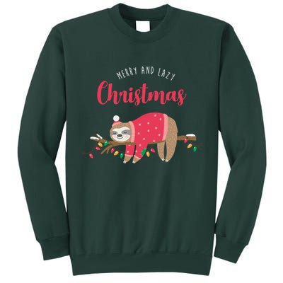 Merry And Lazy Christmas Cute Sloth Tall Sweatshirt