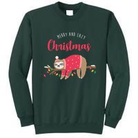 Merry And Lazy Christmas Cute Sloth Tall Sweatshirt