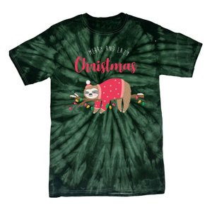 Merry And Lazy Christmas Cute Sloth Tie-Dye T-Shirt