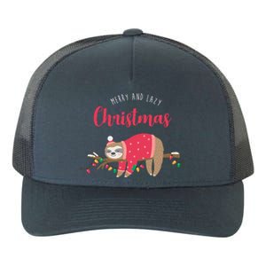 Merry And Lazy Christmas Cute Sloth Yupoong Adult 5-Panel Trucker Hat