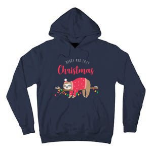 Merry And Lazy Christmas Cute Sloth Tall Hoodie