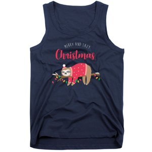 Merry And Lazy Christmas Cute Sloth Tank Top