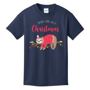 Merry And Lazy Christmas Cute Sloth Kids T-Shirt