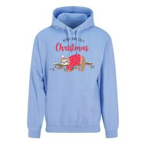 Merry And Lazy Christmas Cute Sloth Unisex Surf Hoodie