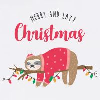 Merry And Lazy Christmas Cute Sloth Garment-Dyed Sweatshirt