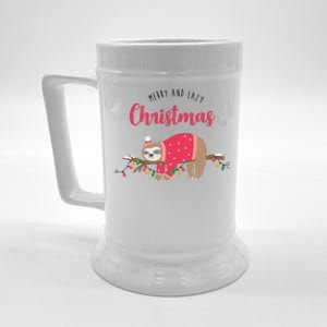 Merry And Lazy Christmas Cute Sloth Beer Stein