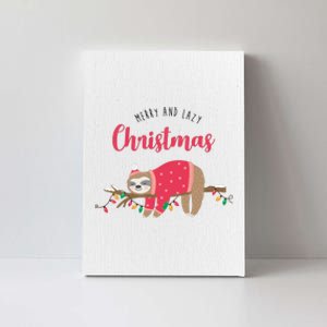 Merry And Lazy Christmas Cute Sloth Canvas