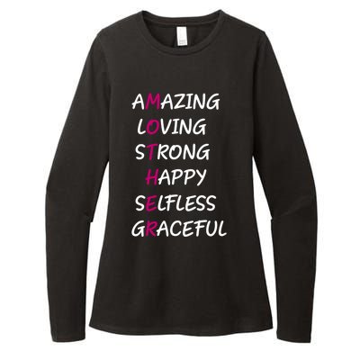 Mother Amazing Loving Strong Happy Selfless Graceful Mom Gift Womens CVC Long Sleeve Shirt