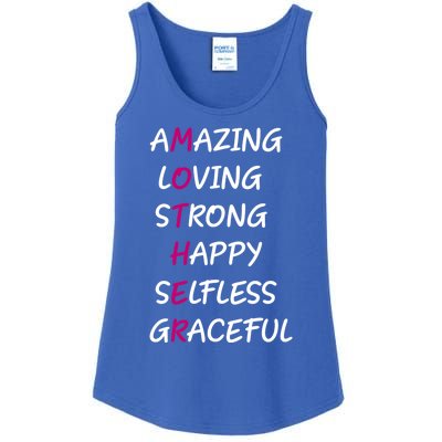 Mother Amazing Loving Strong Happy Selfless Graceful Mom Gift Ladies Essential Tank