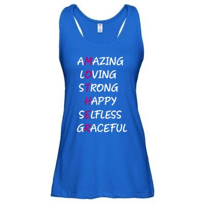 Mother Amazing Loving Strong Happy Selfless Graceful Mom Gift Ladies Essential Flowy Tank