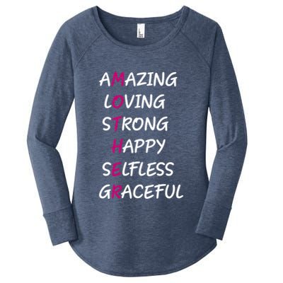 Mother Amazing Loving Strong Happy Selfless Graceful Mom Gift Women's Perfect Tri Tunic Long Sleeve Shirt