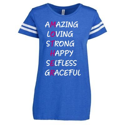 Mother Amazing Loving Strong Happy Selfless Graceful Mom Gift Enza Ladies Jersey Football T-Shirt