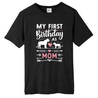 Mom And Lioness And Cub My First Birthday As A Mom Gift Tall Fusion ChromaSoft Performance T-Shirt