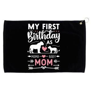 Mom And Lioness And Cub My First Birthday As A Mom Gift Grommeted Golf Towel