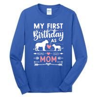 Mom And Lioness And Cub My First Birthday As A Mom Gift Tall Long Sleeve T-Shirt