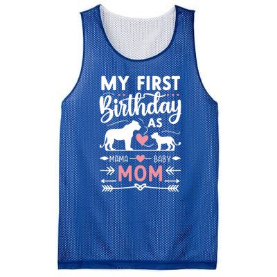 Mom And Lioness And Cub My First Birthday As A Mom Gift Mesh Reversible Basketball Jersey Tank