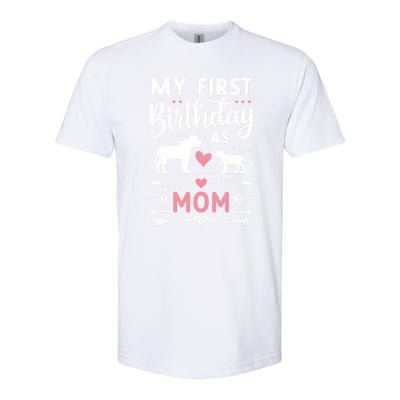 Mom And Lioness And Cub My First Birthday As A Mom Gift Softstyle CVC T-Shirt