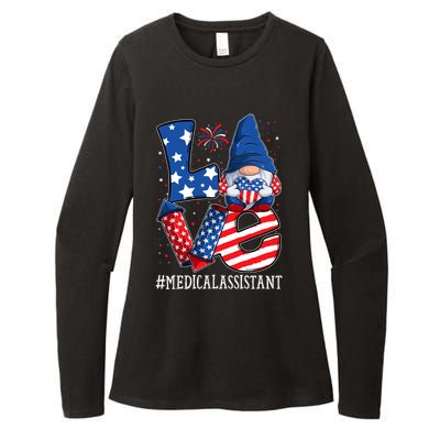 Medical Assistant Love 4th Of July Gnome Usa Patriotic Gift Womens CVC Long Sleeve Shirt