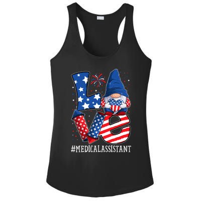 Medical Assistant Love 4th Of July Gnome Usa Patriotic Gift Ladies PosiCharge Competitor Racerback Tank