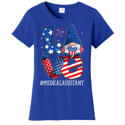 Medical Assistant Love 4th Of July Gnome Usa Patriotic Gift Women's T-Shirt