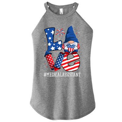 Medical Assistant Love 4th Of July Gnome Usa Patriotic Gift Women's Perfect Tri Rocker Tank