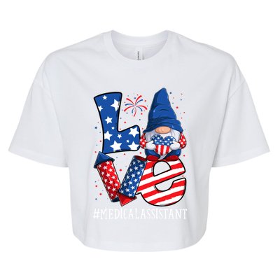 Medical Assistant Love 4th Of July Gnome Usa Patriotic Gift Bella+Canvas Jersey Crop Tee