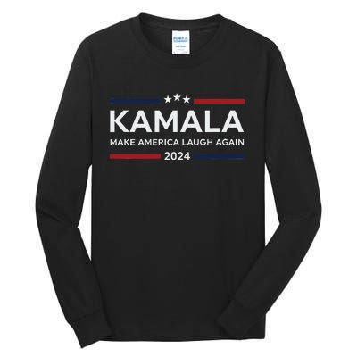 Make America Laugh Again American Flag 2024 Tall Long Sleeve T-Shirt