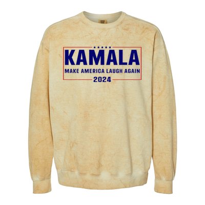 Make America Laugh Again American Flag Kamala 2024 Colorblast Crewneck Sweatshirt