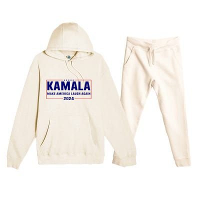 Make America Laugh Again American Flag Kamala 2024 Premium Hooded Sweatsuit Set